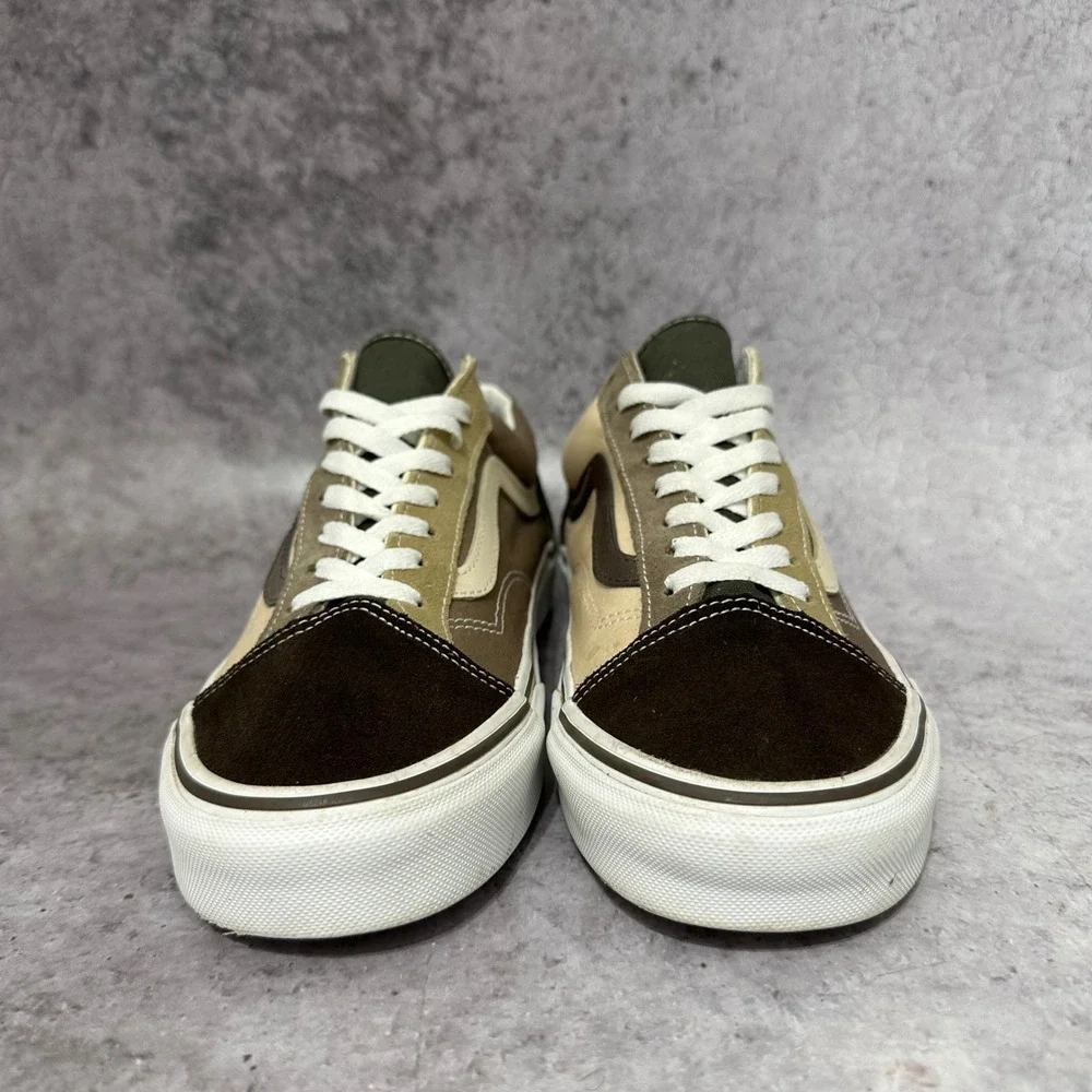 Vans Style 36 Mens 9 Color Block Demitasse Brown Green Mismatched Suede